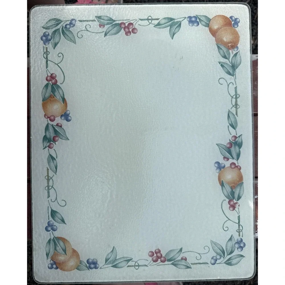 Corelle‎ Coordinates ABUNDANCE Pattern 12x15 Glass Cutting Board Counter Saver
